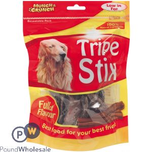 MUNCH &amp; CRUNCH TRIPE STIX DOG SNACK 100G