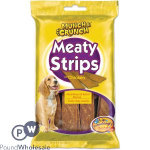 MUNCH &amp; CRUNCH MEATY STRIPS CHICKEN 18 PACK