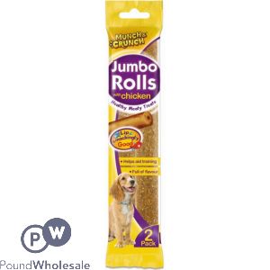 Munch & Crunch Chicken Jumbo Rolls Dog Treats 2 Pack