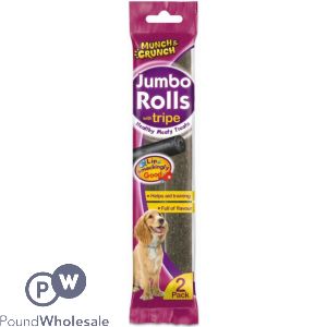 Munch & Crunch Jumbo Rolls With Tripe Dog Treats 2 Pack