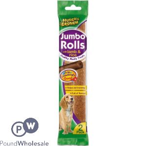 MUNCH &amp; CRUNCH JUMBO ROLLS WITH LAMB &amp; RICE 2 PACK