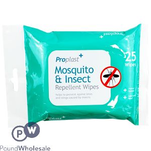 Proplast Mosquito & Insect Repellent Wipes 25 Pack - EXPIRED APRIL 2026