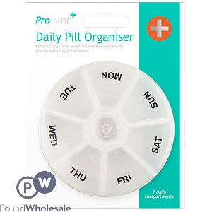 PROPLAST ROUND WEEKLY PILL ORGANISER 2.5&quot;