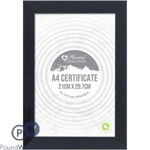 HOME COLLECTION BLACK A4 CERTIFICATE PHOTO FRAME 21CM X 29.7CM