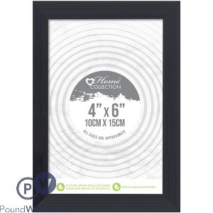 HOME COLLECTION CAMBRIDGE BLACK PHOTO FRAME 4&quot; X 6&quot;