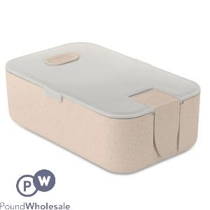 Wheat Straw Pp Grey & Beige Lunch Box With Phone Stand