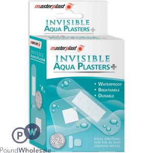 Masterplast Invisible Aqua Plasters Assorted 24 Pack