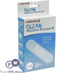 MASTERPLAST CLEAR ASSORTED PLASTERS 100 PACK