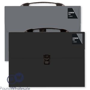 13 Pocket Expanding File Assorted Black &amp; Grey