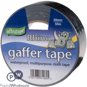 ULTRATAPE RHINO BLACK MULTIPURPOSE CLOTH TAPE 50MM X 50M