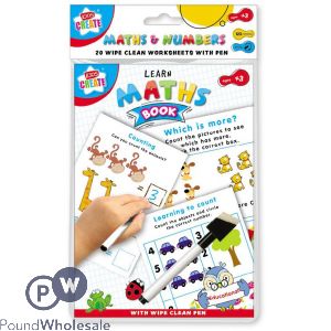 Kids Create Maths & Numbers 20 Wipe Clean Work Sheets