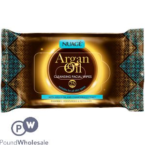 NUAGE ARGAN OIL CLEANSING FACIAL WIPES TWIN PACK