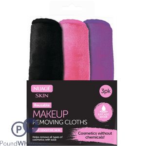 NUAGE REUSABLE MAKEUP REMOVING CLOTHS 3 PACK