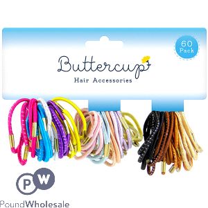 Buttercup Assorted Colour Hair Bands 60 Pack