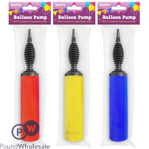 JAUNTY PARTYWARE BALLOON PUMP ASSORTED COLOURS