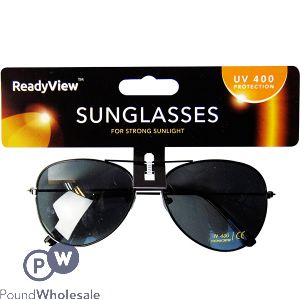 Ready View UV 400 Unisex Silver Aviator Sunglasses 
