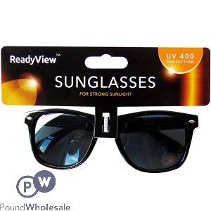 Ready View Uv 400 Men's Black Wayfarer Sunglasses