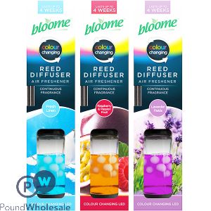 BLOOME COLOUR-CHANGING REED DIFFUSER 30ML AIR FRESHENER ASSORTED