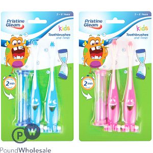 Pristine Gleam Kids Toothbrushes And Timer Set Assorted