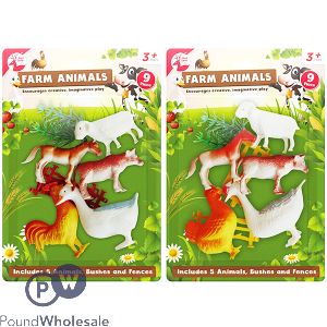 RED DEER TOYS FARM ANIMALS SET 9PC