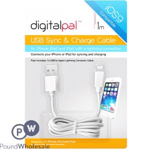 DIGITAL PAL IPHONE USB SYNC &amp; CHARGE CABLE 1M