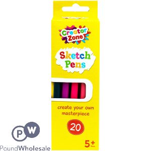 Creator Zone Assorted Colour Sketch Pens 20 Pack