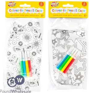 Creator Zone Colour-in Pencil Case Set 5pc Assorted