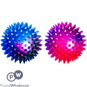 Red Deer Toys Flashing Spikey Led Ball Cdu Assorted