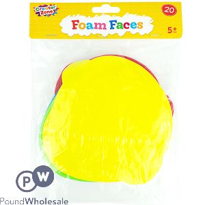 Creator Zone Assorted Colour Foam Faces 20 Pack