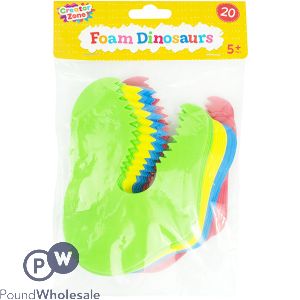 CREATOR ZONE ASSORTED COLOURS FOAM DINOSAURS 20 PACK