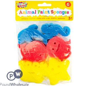 Creator Zone Assorted Animal Paint Sponges 6 Pack