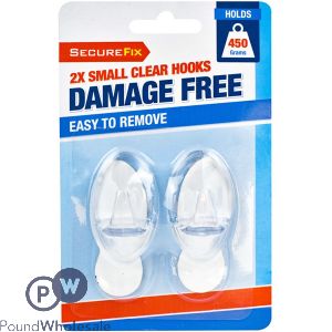 Secure Fix Small Clear Hooks 2 Pack