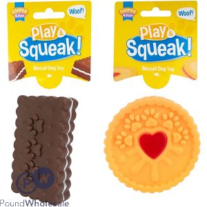 Cooper &amp; Pals Play &amp; Squeak Biscuit Dog Toy Assorted