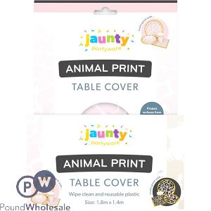 Jaunty Leopard Print Plastic Reusable Table Cover 1.8m X 1.4m Cdu Assorted Colours