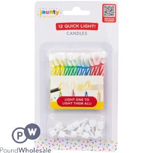 Jaunty Assorted Colour Quick Light Candles Set 12pc