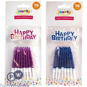 Jaunty Metallic Happy Birthday Candles &amp; Banner Set