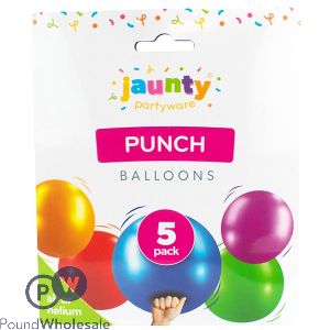Jaunty Assorted Colour Punch Balloons 5 Pack