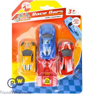 Red Deer Toys Speed Station Race Cars With Launcher Set 4pc