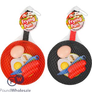 Red Deer Toys Food & Spatula Frying Pan Play Set Assorted Colours