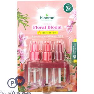 Bloome Tranquil Floral Bloom Scented Oil Triple Fragrance Plug-in Refill 3 X 7ml