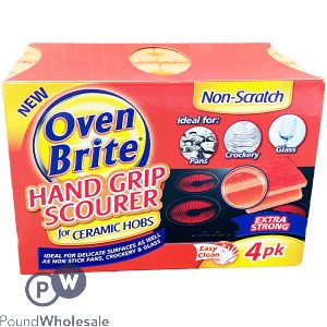 OVEN BRITE HAND GRIP SPONGE SCOURER 4 PACK