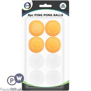 DID 40MM PING PONG BALLS ASSORTED COLOURS