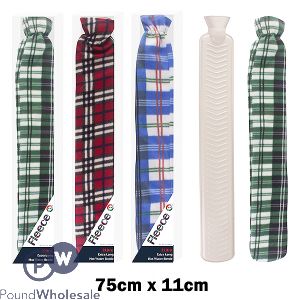 DID Extra Long Hot Water Bottle &amp; Fleece Cover 2l Assorted