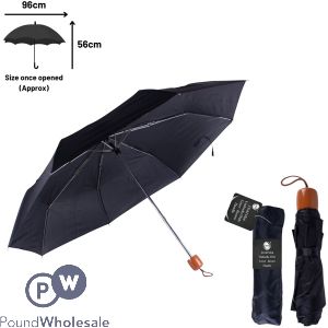Did 3 Fold Mini Brown Handle Umbrella 96cm X 56cm