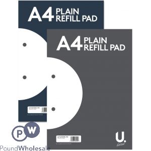 U. A4 Plain Refill Pad 2 Assorted Colours