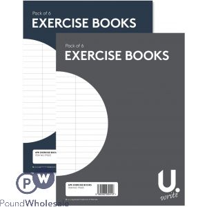 U. A5 Exercise Books 15 X 20cm 6 Pack Assorted Colours
