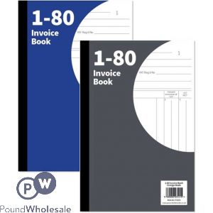 Invoice Book 1-80 Pages 2 Assorted Colours