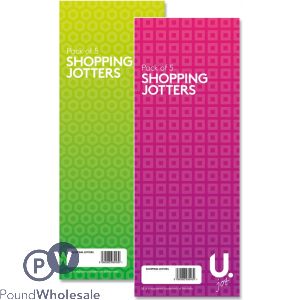 U. Shopping Jotters 3" X 8" 5 Pack