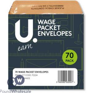 U.earn Wage Packet Envelopes 70 Pack