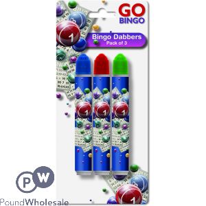 Go Bingo Bingo Dabbers Assorted Colours 3 Pack